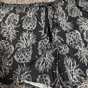 Lauren James Black and White Pineapple Athletic Shorts